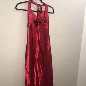 Red evening gown